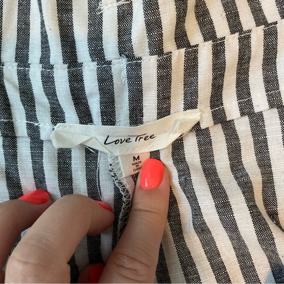 Love Tree Striped Paperbag Shorts - Picture 3 of 5